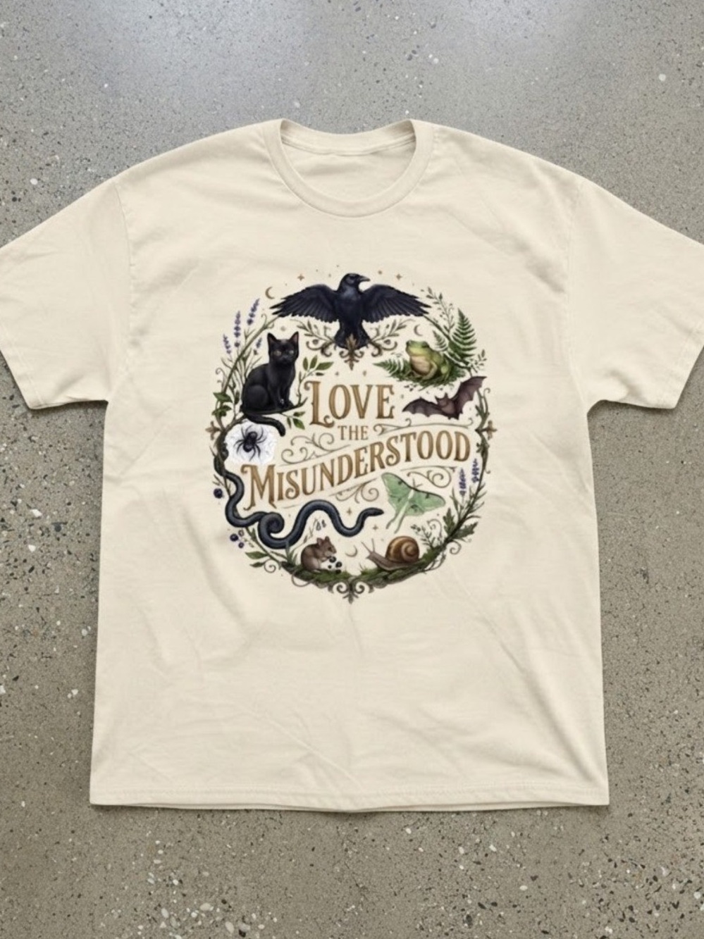 Love The Misunderstood Cream Heavy Cotton Graphic Gildan T-Shirt